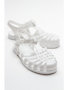 LuviShoes FLENK Women's White Sandals