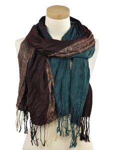 Art Of Polo Woman's Scarf sz0407-6 Brown/Turquoise