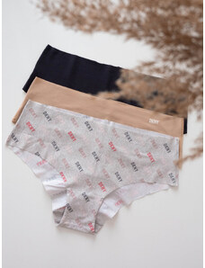 DKNY Litewear 3-balení kalhotek - šedé loga