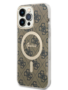 Guess IML 4G MagSafe pouzdro pro iPhone 15 Pro Max hnědá