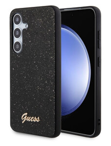 Samsung Galaxy S24 Guess PC/TPU Glitter Flakes Metal Logo Case černá
