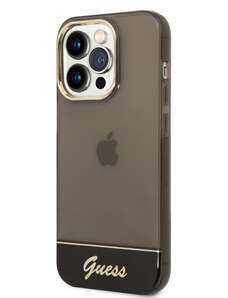 Guess PC/TPU Camera Outline Translucent pouzdro pro iPhone 14 Pro Max černá
