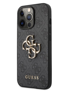 Guess PU 4G Metal Logo pouzdro pro iPhone 13 Pro Max šedá