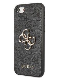 Guess PU 4G Metal Logo pouzdro pro iPhone 7/8/SE2020/SE2022 šedá