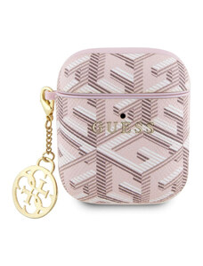 Guess PU G Cube Charm Pouzdro pro AirPods 1/2 růžová