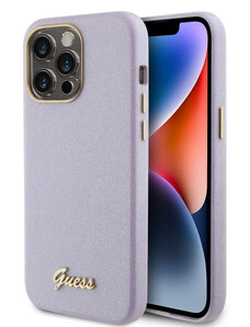 Guess PU Glitter Full Wrapped Zadní Kryt pro iPhone 15 Pro Max Lilac