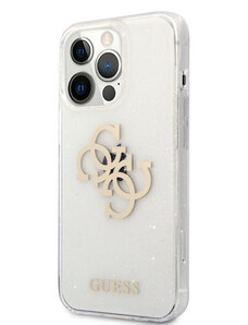 Guess TPU Big 4G Full Glitter Zadní Kryt pro iPhone 13 Pro transparentní
