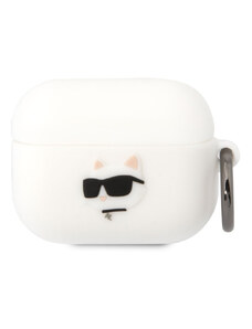 Karl Lagerfeld 3D Logo NFT Choupette Head Silikonové Pouzdro pro Airpods Pro bílá