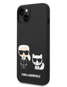Karl Lagerfeld and Choupette Liquid Silicone pouzdro pro iPhone 14 Plus černá