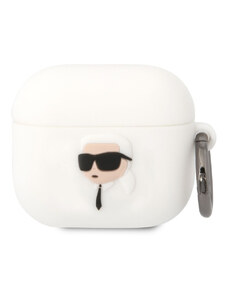 Karl Lagerfeld 3D Logo NFT Karl Head Silikonové Pouzdro pro Airpods 3 bílá