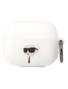 Karl Lagerfeld 3D Logo NFT Karl Head Silikonové Pouzdro pro Airpods Pro bílá