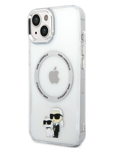 Karl Lagerfeld IML Karl and Choupette NFT MagSafe pouzdro pro iPhone 14 Plus transparentní