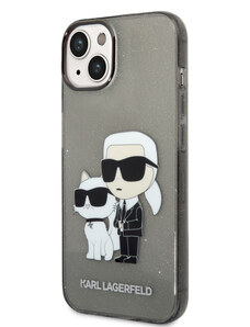 Karl Lagerfeld IML Glitter Karl and Choupette NFT Zadní Kryt pro iPhone 14 Plus černá