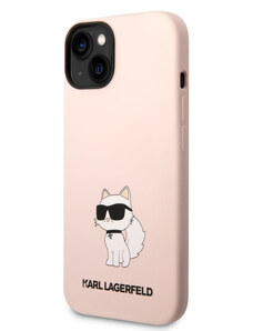 Karl Lagerfeld Liquid Silicone Choupette NFT Zadní Kryt pro iPhone 14 Plus růžová