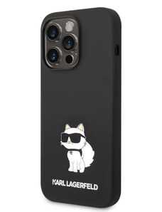 Karl Lagerfeld Liquid Silicone Choupette NFT Zadní Kryt pro iPhone 14 Pro černá