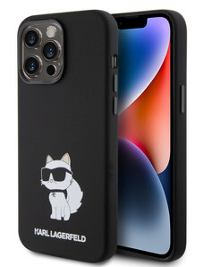 Karl Lagerfeld Liquid Silicone Choupette NFT Zadní Kryt pro iPhone 15 Pro Max černá