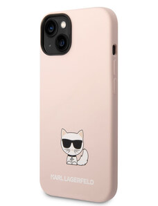 Karl Lagerfeld Liquid Silicone Choupette Zadní Kryt pro iPhone 14 Plus růžová