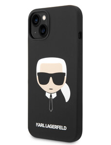 Karl Lagerfeld Liquid Silicone Karl Head Zadní Kryt pro iPhone 14 Plus černá