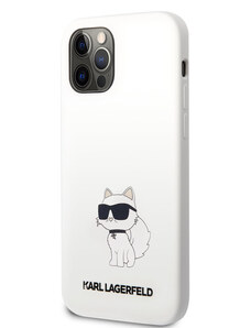 Karl Lagerfeld Liquid Silicone Choupette NFT Zadní Kryt pro iPhone 12/12 Pro bílá