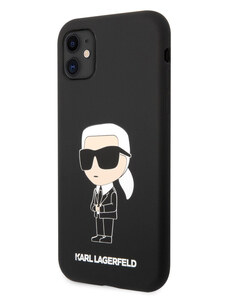 Karl Lagerfeld Liquid Silicone Ikonik NFT Zadní Kryt pro iPhone 11 černá