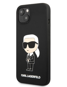 Karl Lagerfeld Liquid Silicone Ikonik NFT Zadní Kryt pro iPhone 13 černá