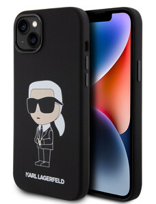 Karl Lagerfeld Liquid Silicone Ikonik NFT pouzdro pro iPhone 15 Plus černá