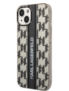 Karl Lagerfeld Monogram Vertical Stripe pouzdro pro iPhone 14 Plus černá