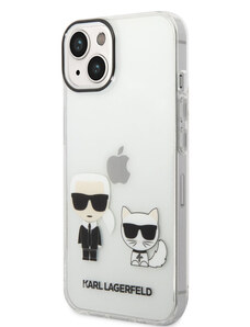 Karl Lagerfeld PC/TPU Ikonik Karl and Choupette pouzdro pro iPhone 14 Plus transparentní