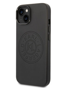 Karl Lagerfeld PU Leather Perforated Logo Zadní Kryt pro iPhone 14 Plus černá