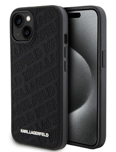 Karl Lagerfeld PU Quilted Pattern Zadní Kryt pro iPhone 15 černá