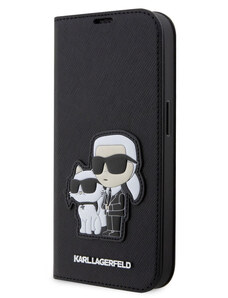 Karl Lagerfeld PU Saffiano Karl and Choupette NFT Book Pouzdro pro iPhone 14 Pro Max černá
