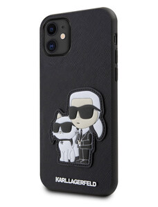 Karl Lagerfeld PU Saffiano Karl and Choupette NFT Zadní Kryt pro iPhone 11 černá