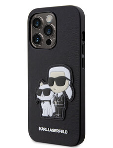 Karl Lagerfeld PU Saffiano Karl and Choupette NFT Zadní Kryt pro iPhone 13 Pro černá