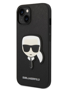 Karl Lagerfeld PU Saffiano Karl Head Zadní Kryt pro iPhone 14 Plus černá