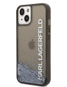 Karl Lagerfeld Translucent Liquid Glitter pouzdro pro iPhone 14 Plus černá