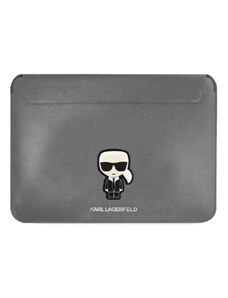 Karl Lagerfeld Saffiano Ikonik Computer Sleeve 16" stříbrná