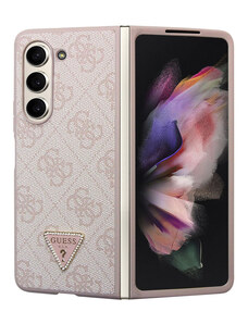 Guess 4G PU Leather Triangle pouzdro pro Samsung Galaxy Z Fold 5 růžová