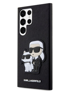 Karl Lagerfeld PU Saffiano Karl and Choupette NFT pouzdro pro Samsung Galaxy S23 Ultra černá