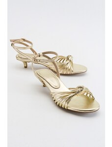 LuviShoes Vind Women's Gold Metallic Heeled Sandals