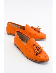 LuviShoes F04 Orange Skin Genuine Leather Shoes