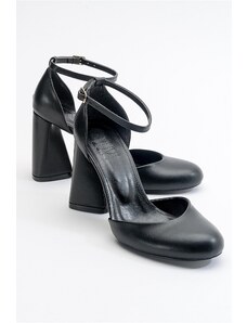 LuviShoes Oslo Black Skin Women's Heeled Shoes
