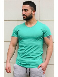 Madmext Plain Basic Green T-Shirt 3005