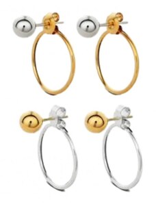 NO MORE NO MORE Chord Earrings Mix Pair with Silver/Gold Bubble