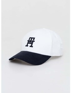Bavlněná baseballová čepice Tommy Hilfiger bílá barva, AM0AM12301