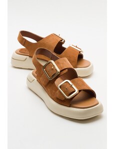 LuviShoes FURIS Women's Sandals with Tan and Suede Genuine Leather.