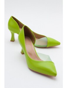 LuviShoes 353 Light Green Leatherette Heels Women's Shoes