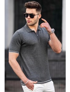 Madmext Anthracite Men's Polo Neck T-Shirt 5090