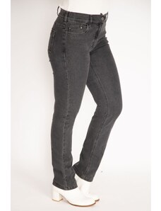 Şans Women's Plus Size Smoked Jeans with 5 Pockets