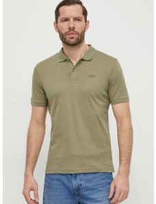 Bavlněné polo tričko Calvin Klein zelená barva, K10K111657