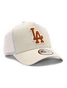 Kšiltovka New Era 9FORTY A-Frame Trucker MLB Boucle Los Angeles Dodgers Stone / Caramel Brown / Off